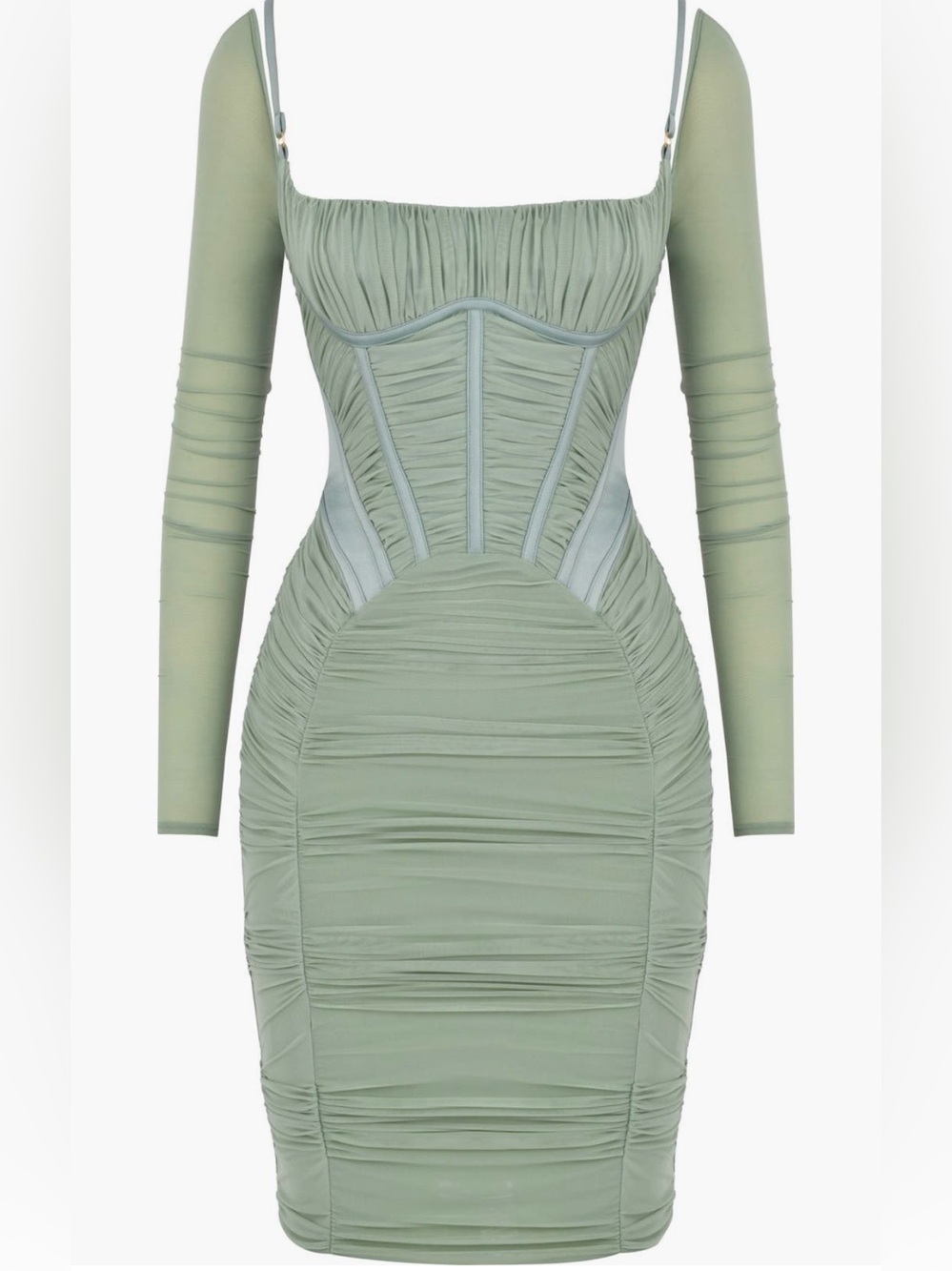House of CB FREYJA Green Gathered Corset Dress